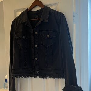 7 For All Mankind Black Denim Jacket